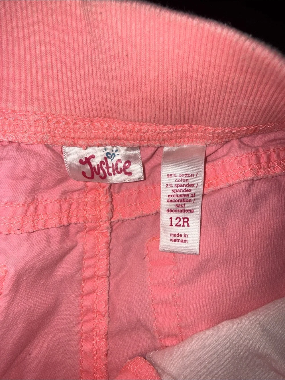 Justice Girls' Coral Pink High-Waist Pull-On Shorts